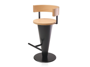 ICE - Steel and wood barstool with armrests _ Vela Arredamenti